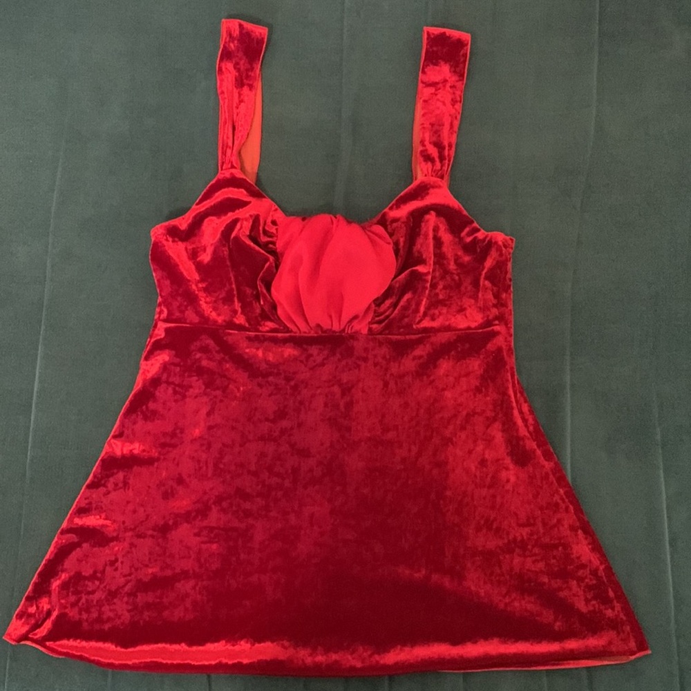 Vintage A. Byer Red Velvet Tank Top